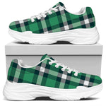 Irish St. Patrick's Day Plaid Print White Chunky Shoes