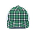 Irish St. Patrick's Day Plaid Print White Mesh Trucker Hat