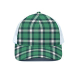 Irish St. Patrick's Day Plaid Print White Mesh Trucker Cap