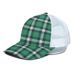 Irish St. Patrick's Day Plaid Print White Mesh Trucker Cap