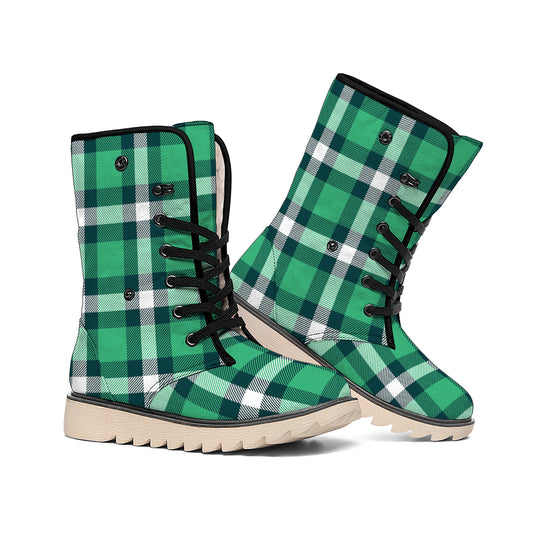 Irish St. Patrick's Day Plaid Print Winter Boots