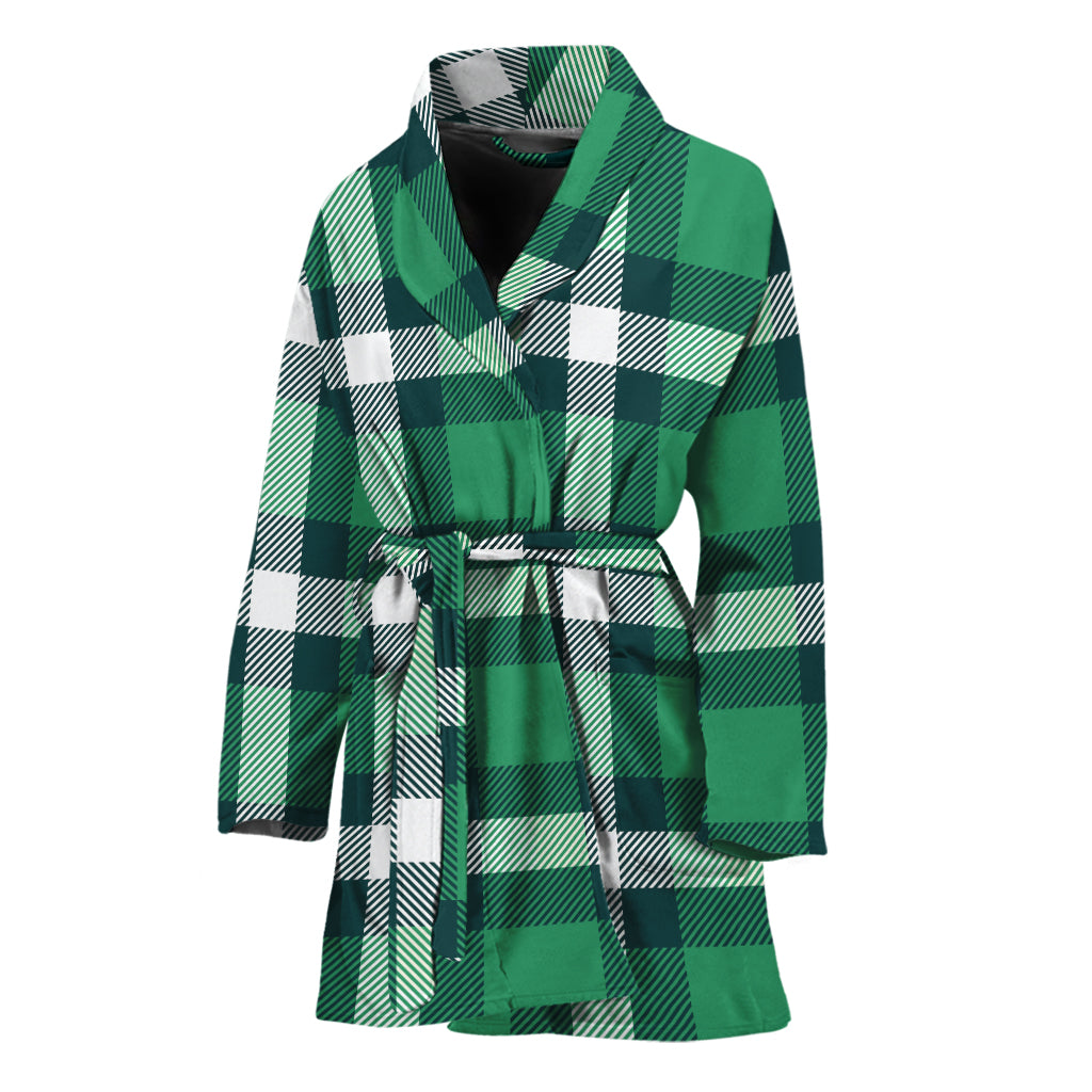 Irish St. Patrick's Day Plaid Print Women's Bathrobe