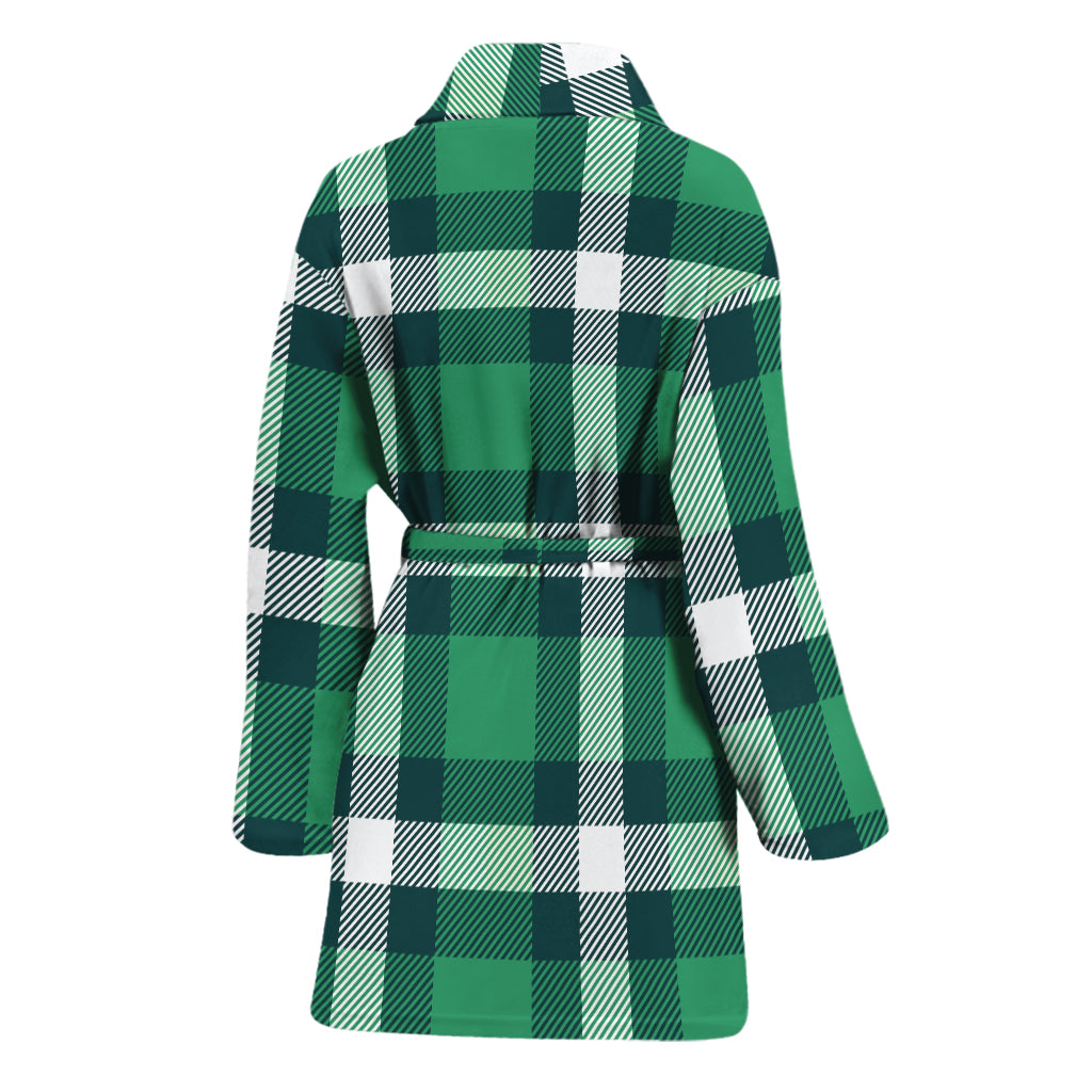 Irish St. Patrick's Day Plaid Print Women's Bathrobe