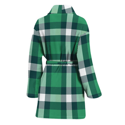 Irish St. Patrick's Day Plaid Print Women's Bathrobe