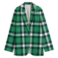Irish St. Patrick's Day Plaid Print Women's Cotton Blazer