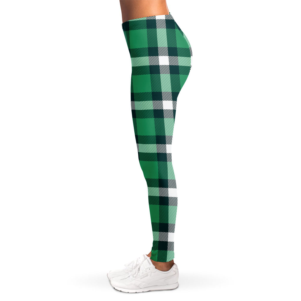 Irish St. Patrick's Day Plaid Print Women's Leggings