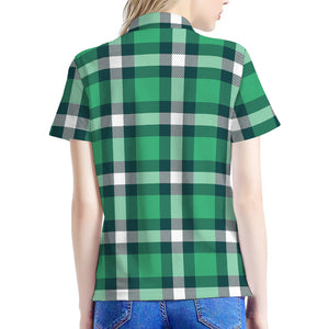 Irish St. Patrick's Day Plaid Print Women's Polo Shirt