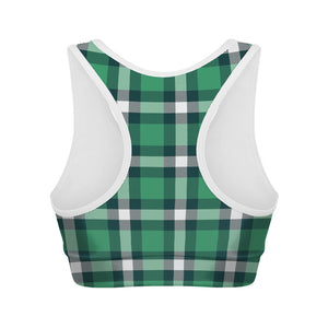 Irish St. Patrick's Day Plaid Print Women's Sports Bra