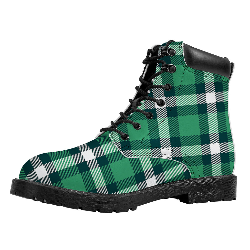 Irish St. Patrick's Day Plaid Print Work Boots