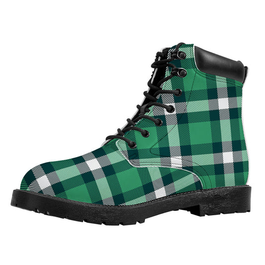Irish St. Patrick's Day Plaid Print Work Boots