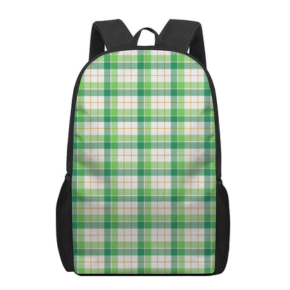 Irish St. Patrick's Day Tartan Print 17 Inch Backpack