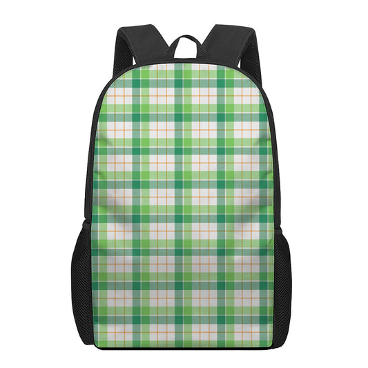 Irish St. Patrick's Day Tartan Print 17 Inch Backpack