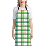 Irish St. Patrick's Day Tartan Print Bib Apron With Pocket