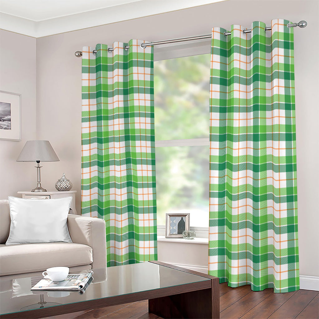 Irish St. Patrick's Day Tartan Print Blackout Grommet Curtains