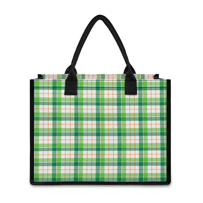 Irish St. Patrick's Day Tartan Print Canvas Tote Bag