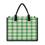 Irish St. Patrick's Day Tartan Print Canvas Tote Bag