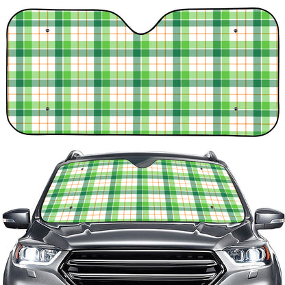 Irish St. Patrick's Day Tartan Print Car Windshield Sun Shade