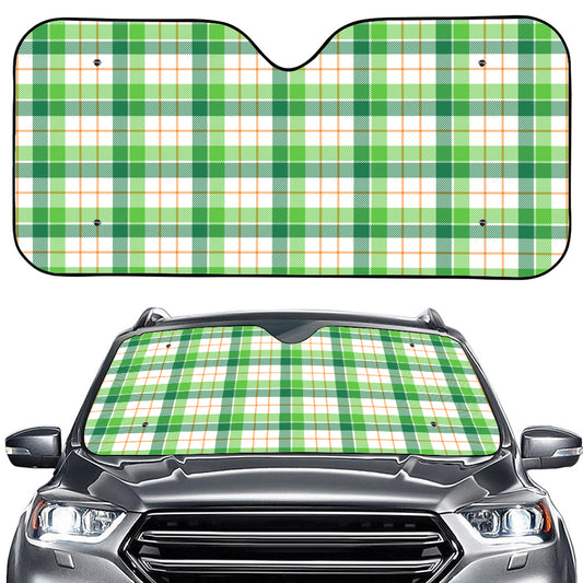 Irish St. Patrick's Day Tartan Print Car Windshield Sun Shade