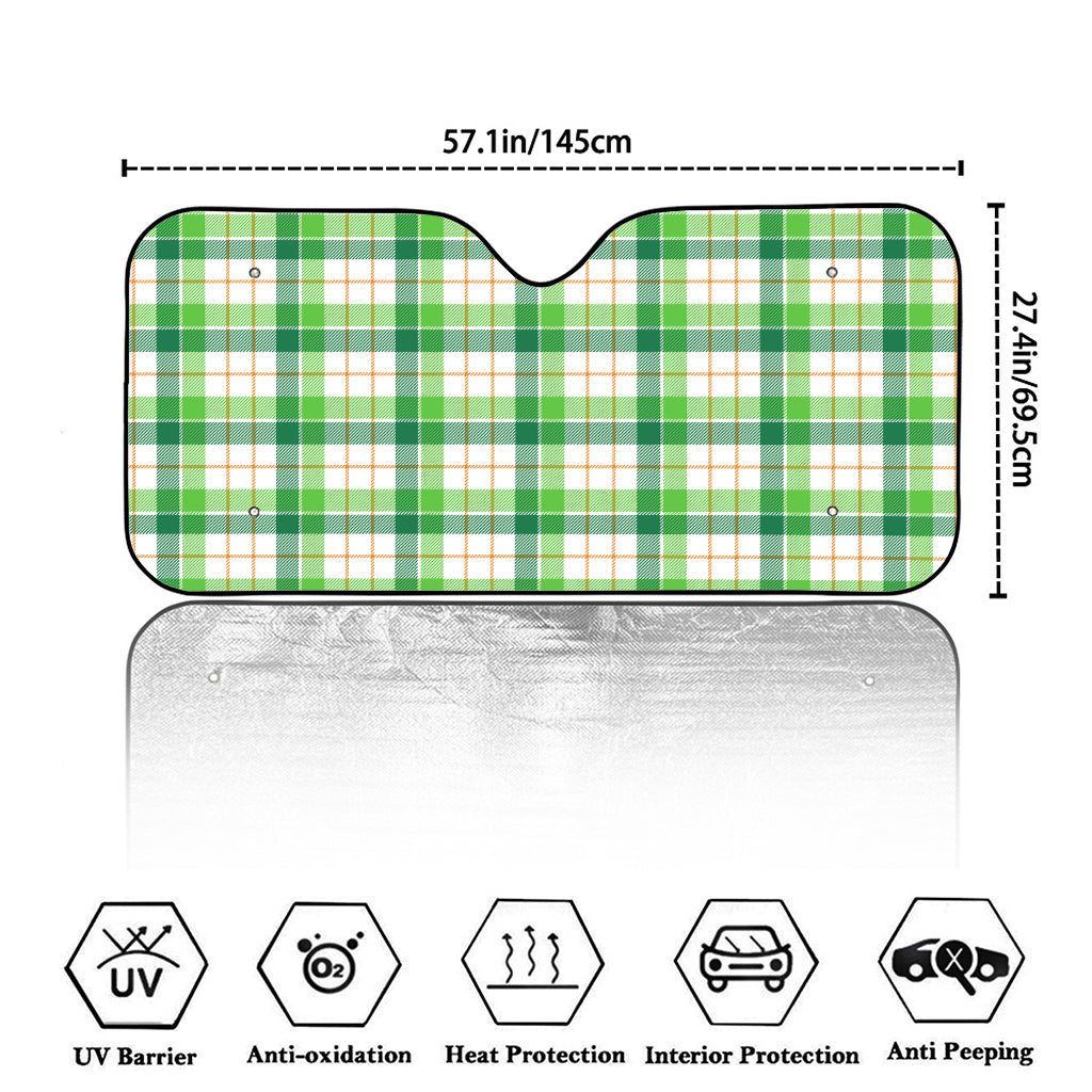 Irish St. Patrick's Day Tartan Print Car Windshield Sun Shade