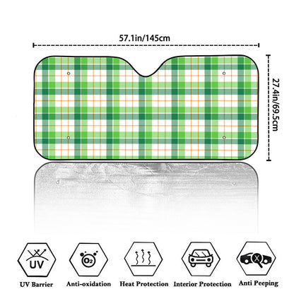 Irish St. Patrick's Day Tartan Print Car Windshield Sun Shade