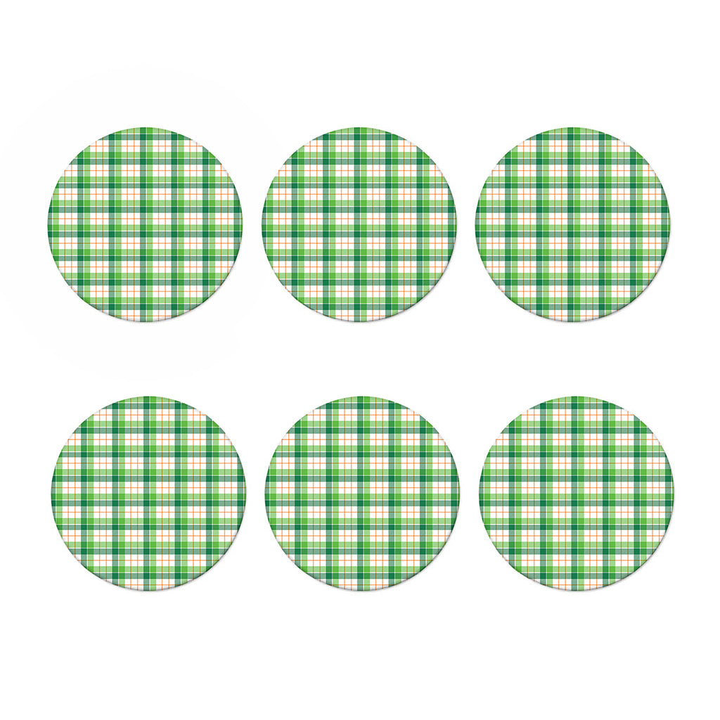 Irish St. Patrick's Day Tartan Print Coaster Set