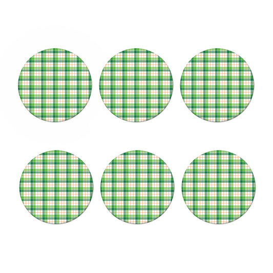 Irish St. Patrick's Day Tartan Print Coaster Set