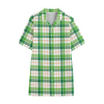 Irish St. Patrick's Day Tartan Print Cotton Hawaiian Shirt