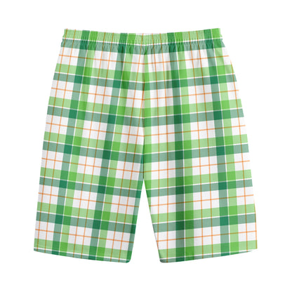 Irish St. Patrick's Day Tartan Print Cotton Shorts