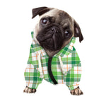 Irish St. Patrick's Day Tartan Print Dog Zip Up Hoodie