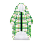 Irish St. Patrick's Day Tartan Print Dog Zip Up Hoodie