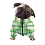 Irish St. Patrick's Day Tartan Print Dog Zip Up Jacket