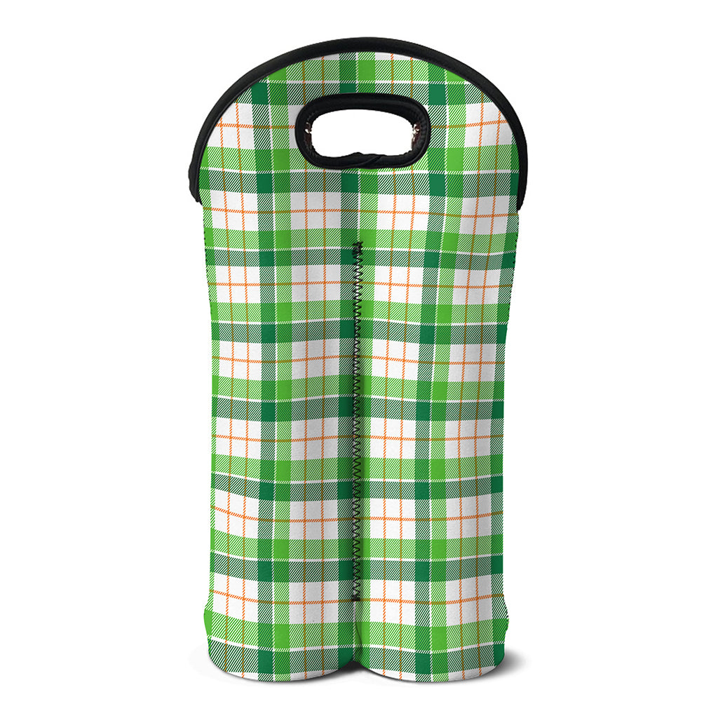 Irish St. Patrick's Day Tartan Print Double Neoprene Wine Tote