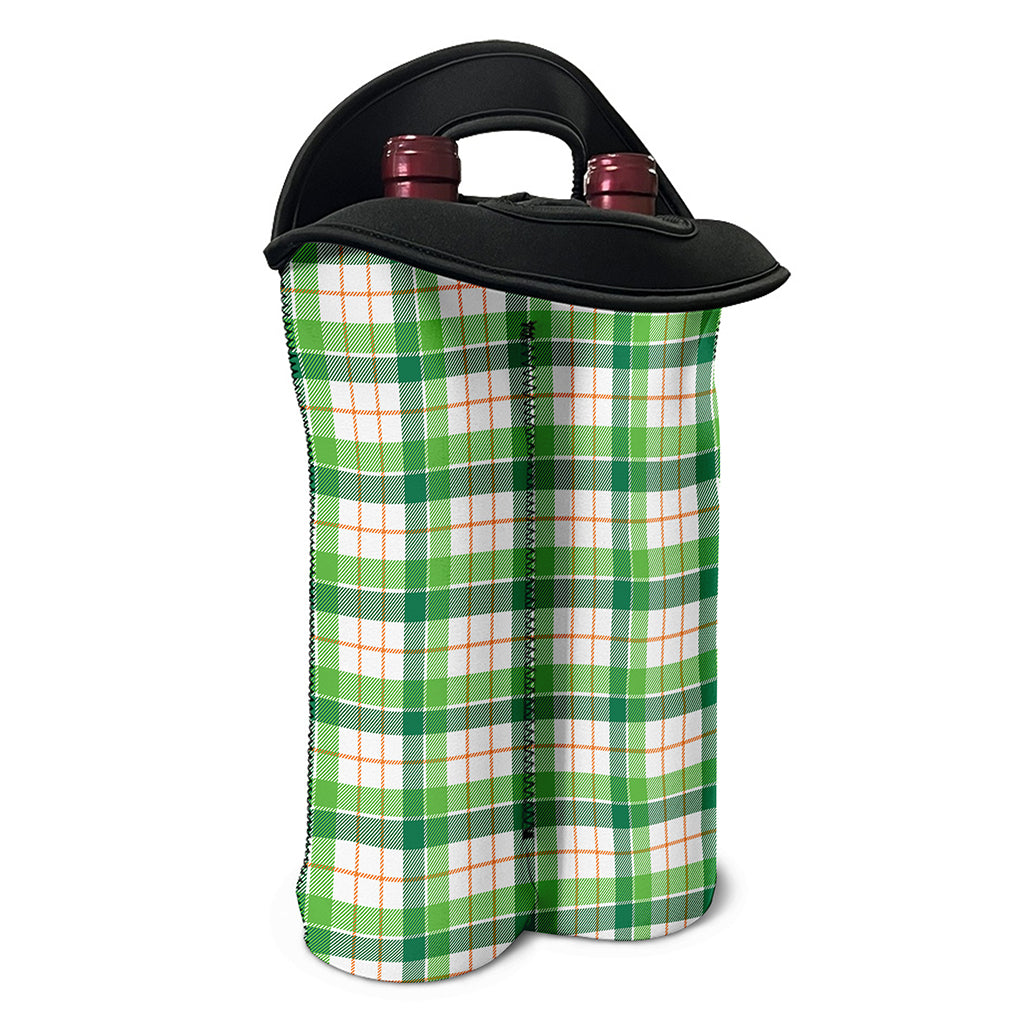 Irish St. Patrick's Day Tartan Print Double Neoprene Wine Tote