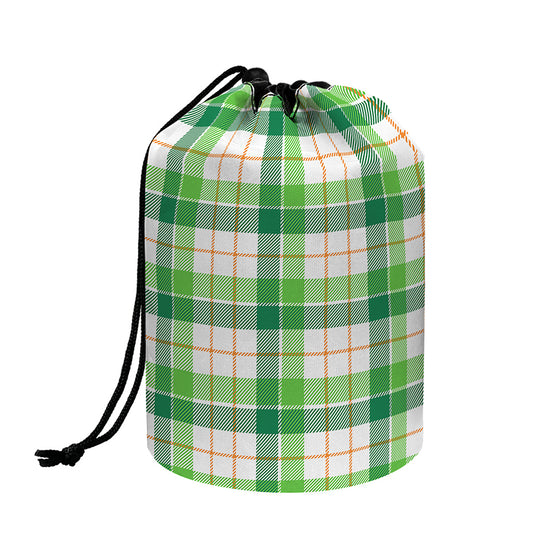 Irish St. Patrick's Day Tartan Print Drawstring Makeup Bag