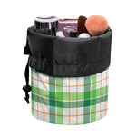 Irish St. Patrick's Day Tartan Print Drawstring Makeup Bag