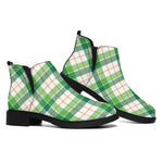 Irish St. Patrick's Day Tartan Print Flat Ankle Boots
