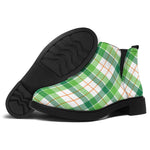 Irish St. Patrick's Day Tartan Print Flat Ankle Boots
