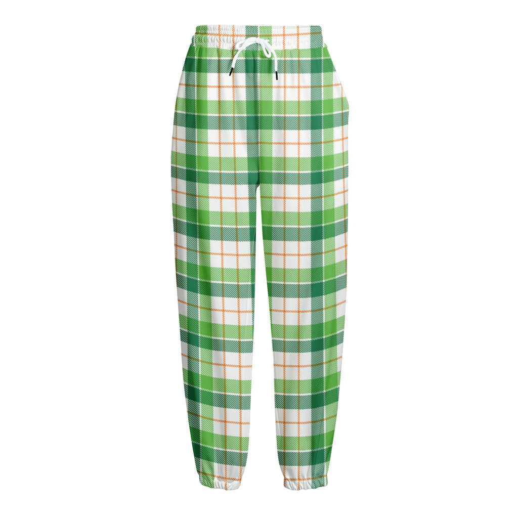Irish St. Patrick's Day Tartan Print Fleece Lined Knit Pants