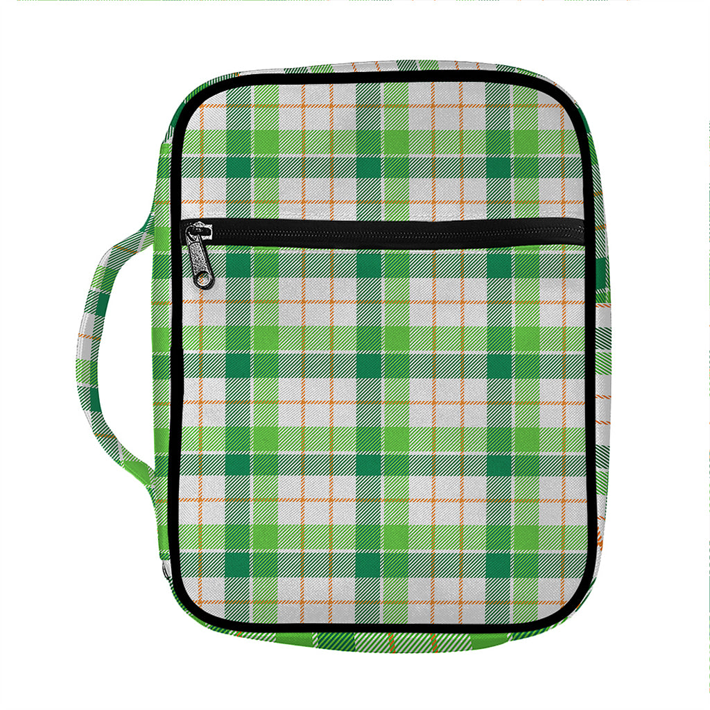 Irish St. Patrick's Day Tartan Print Front Pocket Bible Bag