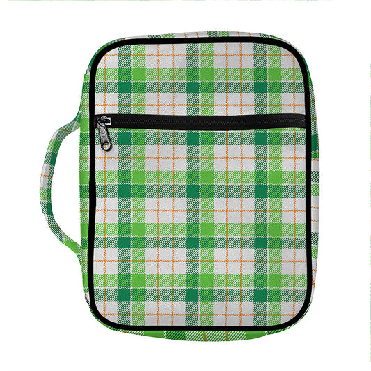 Irish St. Patrick's Day Tartan Print Front Pocket Bible Bag