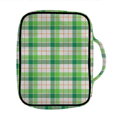 Irish St. Patrick's Day Tartan Print Front Pocket Bible Bag