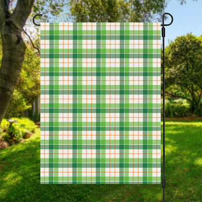 Irish St. Patrick's Day Tartan Print Garden Flag