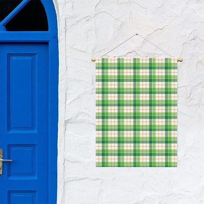 Irish St. Patrick's Day Tartan Print Garden Flag