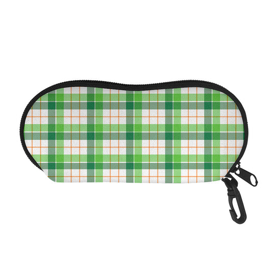 Irish St. Patrick's Day Tartan Print Glasses Case