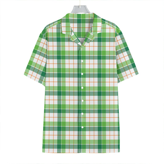 Irish St. Patrick's Day Tartan Print Hawaiian Shirt