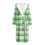 Irish St. Patrick's Day Tartan Print Hooded Bathrobe