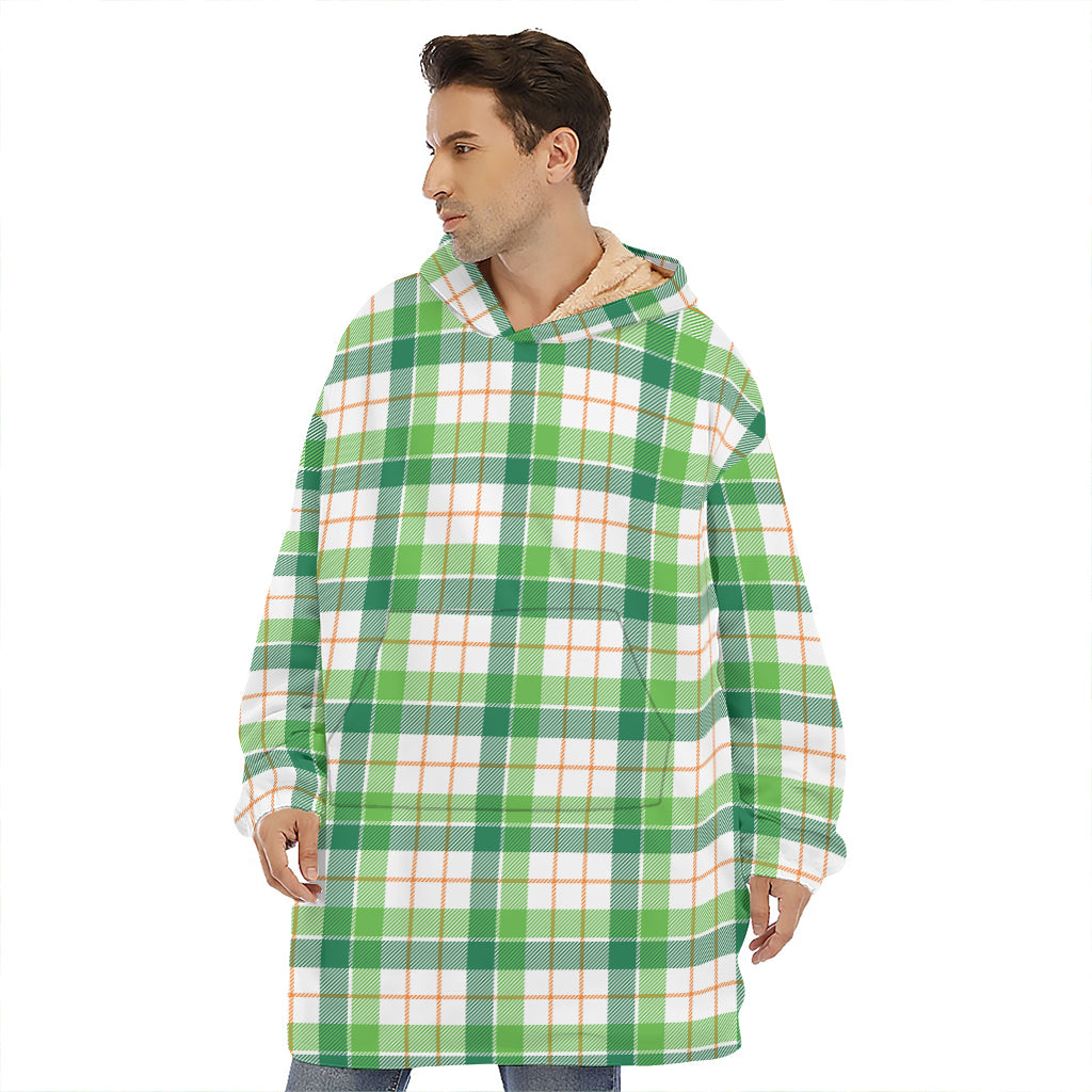 Irish St. Patrick's Day Tartan Print Hoodie Blanket