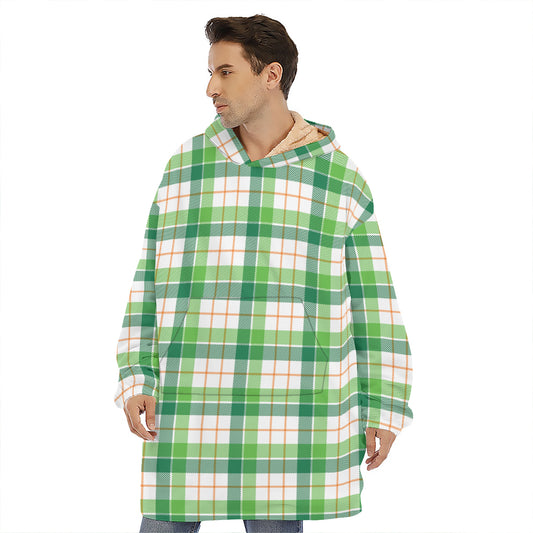 Irish St. Patrick's Day Tartan Print Hoodie Blanket