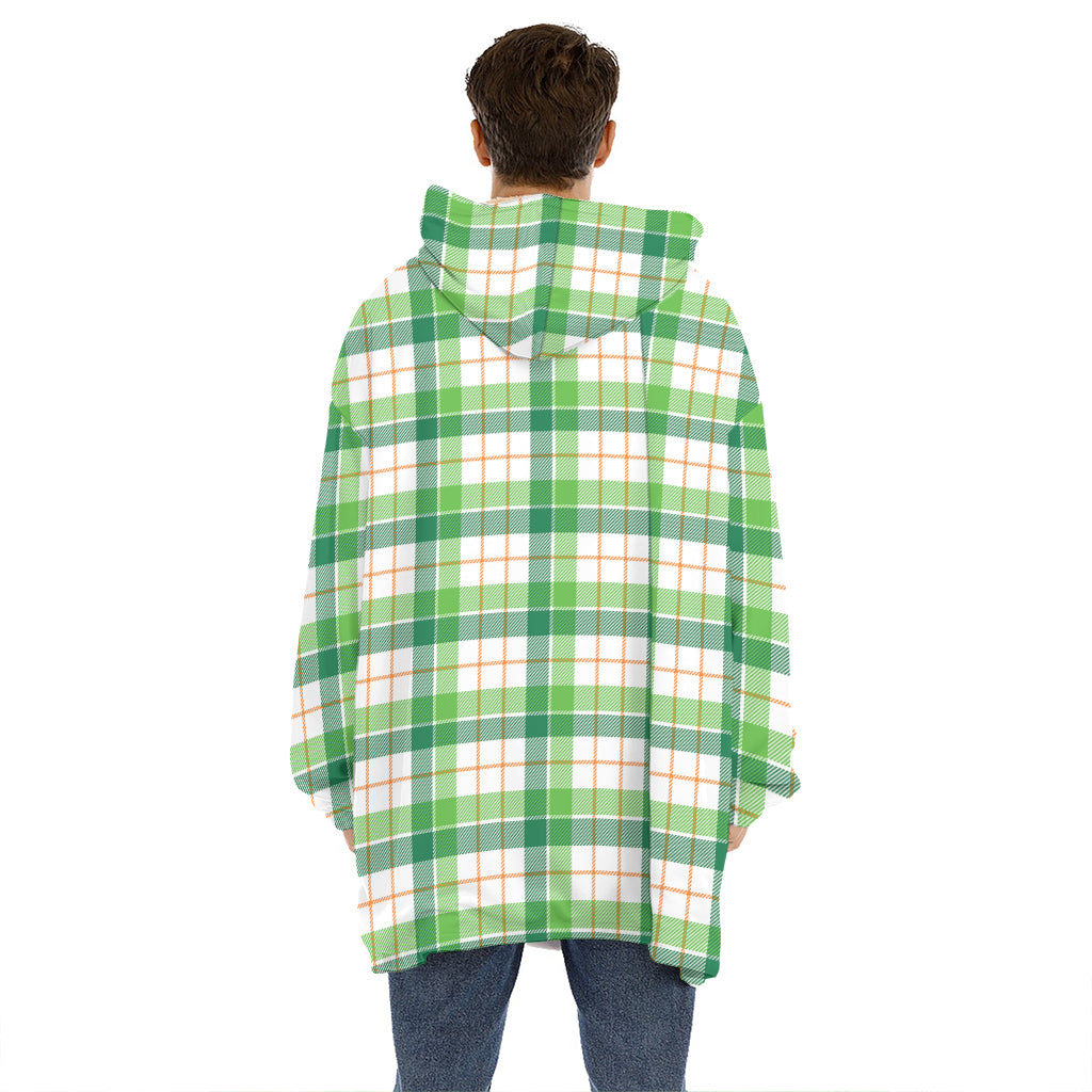 Irish St. Patrick's Day Tartan Print Hoodie Blanket