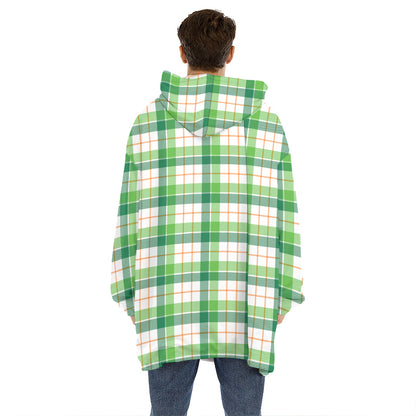 Irish St. Patrick's Day Tartan Print Hoodie Blanket